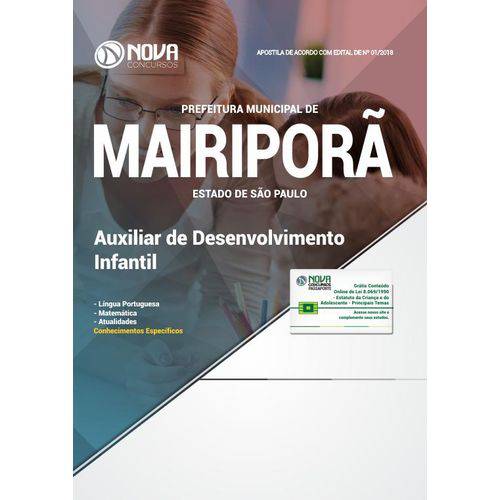 Apostila Prefeitura de Mairiporã-SP 2018 - Auxiliar de Des