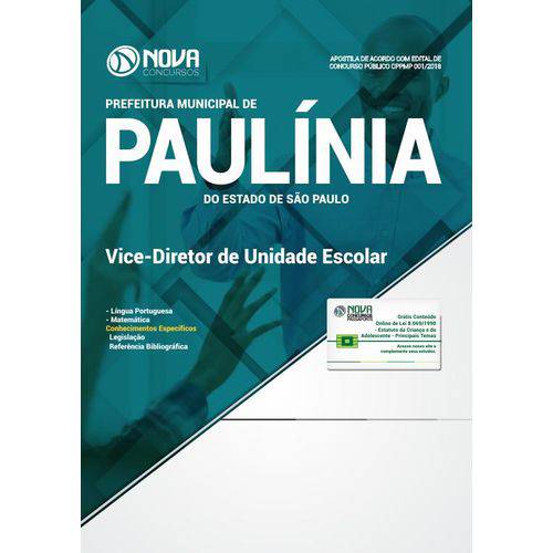 Apostila Prefeitura de Paulínia-SP 2018- Vice-Diretor de