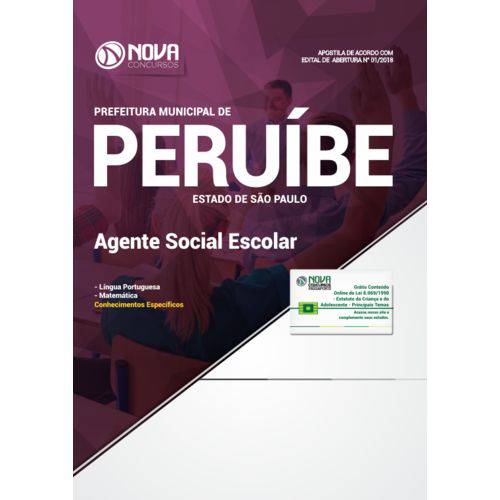 Apostila Prefeitura de Peruíbe Sp 2018 Agente Social Escolar