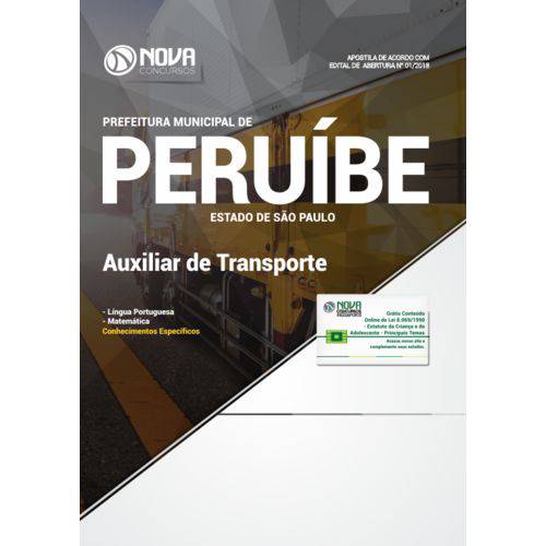 Apostila Prefeitura de Peruíbe Sp 2018 Auxiliar Transporte