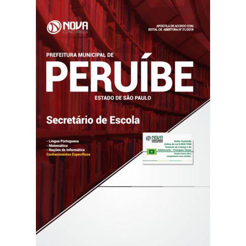 Apostila Prefeitura de Peruíbe Sp 2018 Secretário de Escola