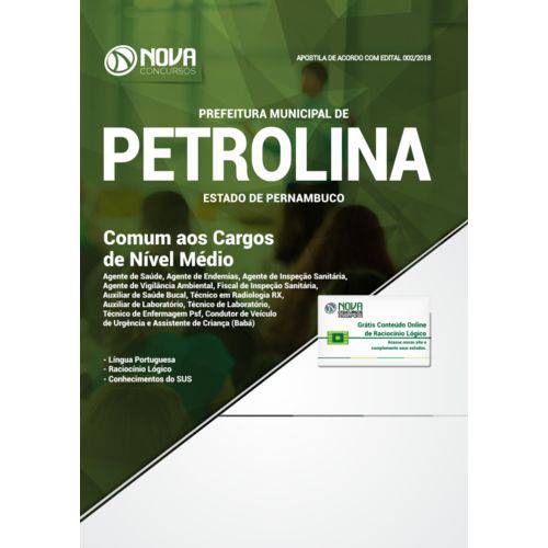 Apostila Prefeitura de Petrolina - Pe 2018 - Comum Aos Cargos de Nível Médio