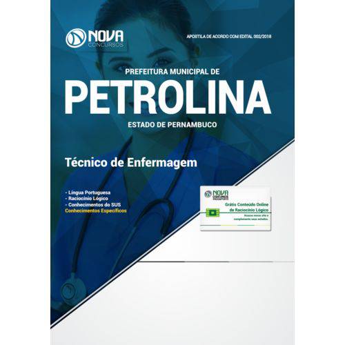 Apostila Prefeitura de Petrolina - Pe 2018 - Técnico de Enfermagem