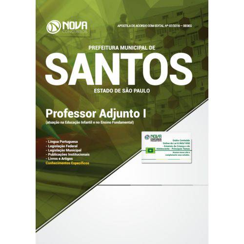 Apostila Prefeitura de Santos - Sp - Professor Adjunto I