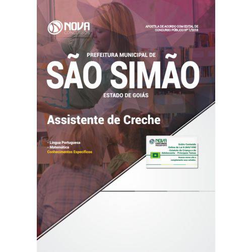 Apostila Prefeitura de São Simão-go 2018 - Assistente de Creche