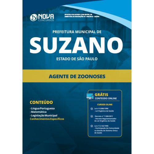 Apostila Prefeitura de Suzano Sp 2019 - Agente de Zoonoses