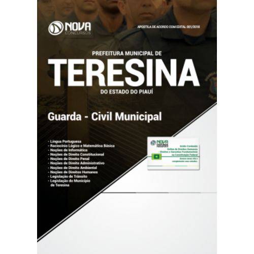 Apostila Prefeitura de Teresina - Pi 2018 - Guarda Civil Municipal