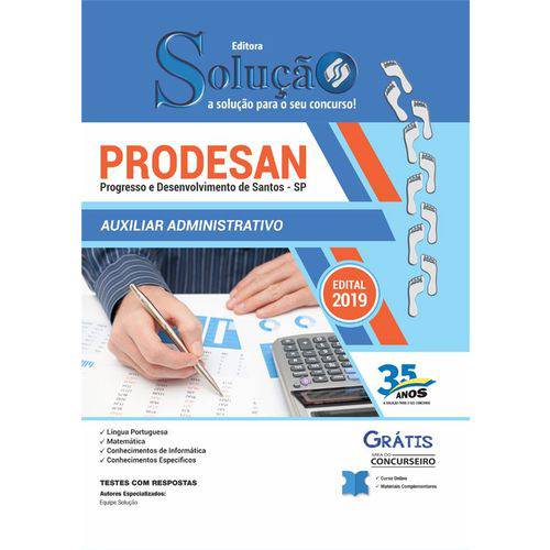 Apostila Prodesan Sp 2019 - Auxiliar Administrativo