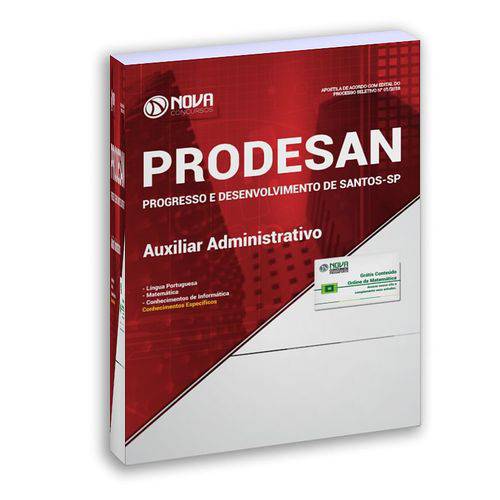 Apostila PRODESAN-SP 2019 - Auxiliar Administrativo