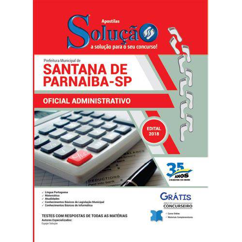 Apostila Santana Parnaíba SP 2018 - Oficial Administrativo