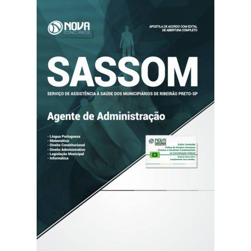 Apostila Sassom de Ribeirão Preto Sp 2018 Agente de Admin