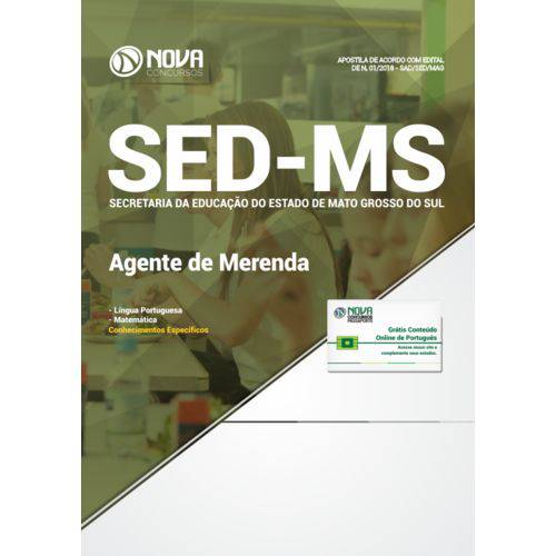 Apostila Sed-ms 2018 - Agente de Merenda