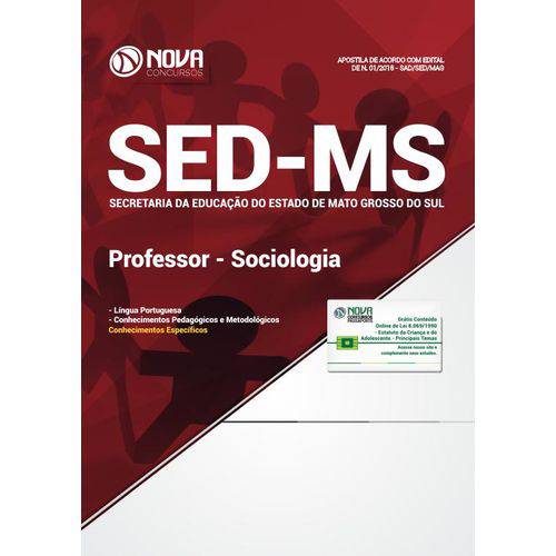 Apostila SED MS 2018 - Professor de Sociologia