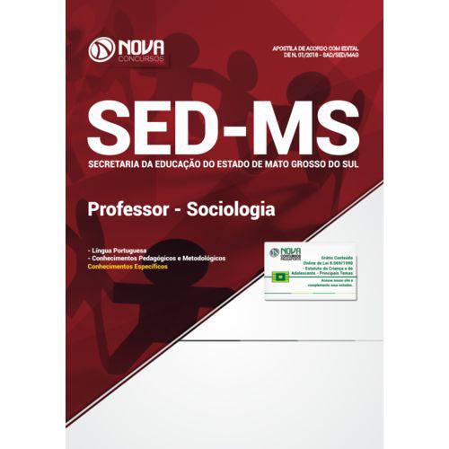 Apostila Sed-ms 2018 - Professor - Sociologia