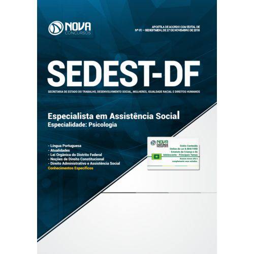Apostila Sedest-df 2018 - Especialista em Assistência Social - Especialidade: Psicologia
