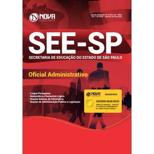 Apostila See-sp 2018 - Oficial Administrativo