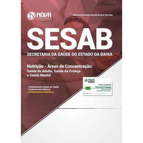 Apostila SESAB-BA 2018 - Nutrição - Áreas de Concentração