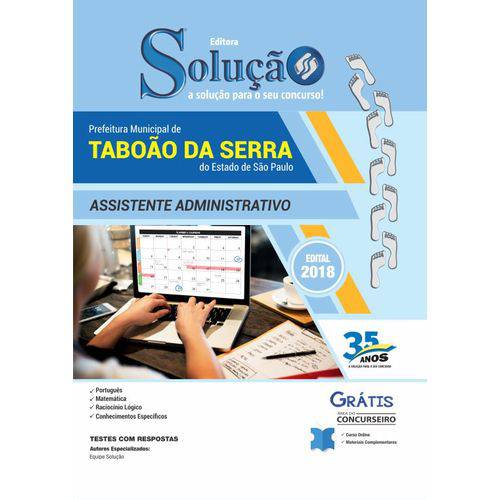 Apostila Taboão da Serra Sp 2019 - Assistente Administrativo