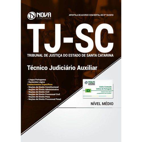 Apostila Tj-Sc 2018 - Técnico Judiciário Auxiliar