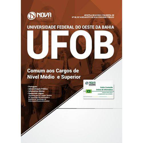 Apostila UFOB-BA 2018- Comum Cargos Nível Médio e Superior