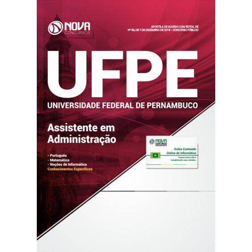 Apostila Ufpe 2019 Assistente Administração