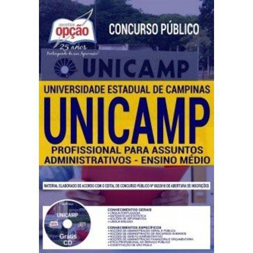 Apostila Unicamp 2019 - Profissional Administrativo - Ensino Médio