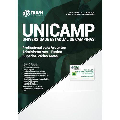 Apostila UNICAMP SP 2018 - Ensino Superior - Várias Áreas