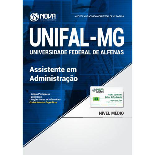 Apostila Unifal-mg 2018 - Assistente em Administração