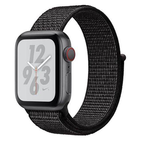 Apple Watch Nike+ Cellular, 44 Mm, Alumínio Cinza Espacial, Pulseira Esportiva Nike Loop Preta e Fec