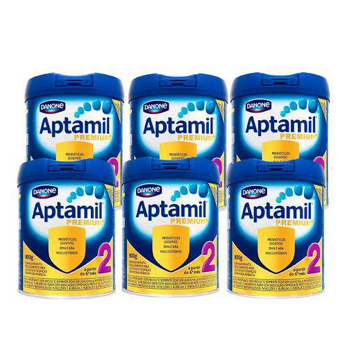Aptamil Premium 2 800g Danone Kit com 6 Unidades