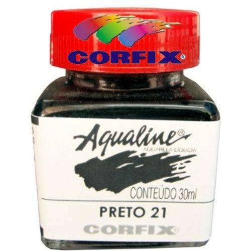 Aquarela Liquida Corfix Aqualine 030 Ml Preto 20030.21