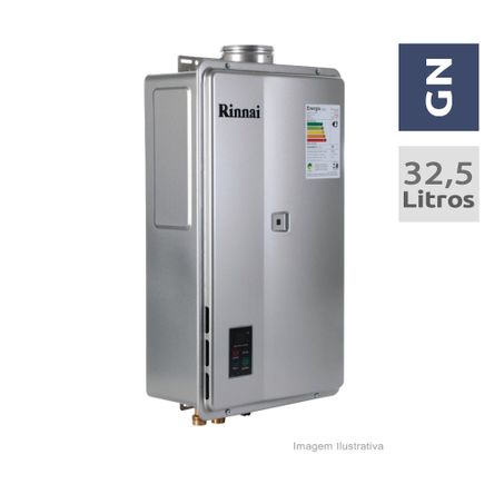 Aquecedor de Água a Gás Digital Reu 2402 GN 32,5 Litros Prata Bivolt Rinnai