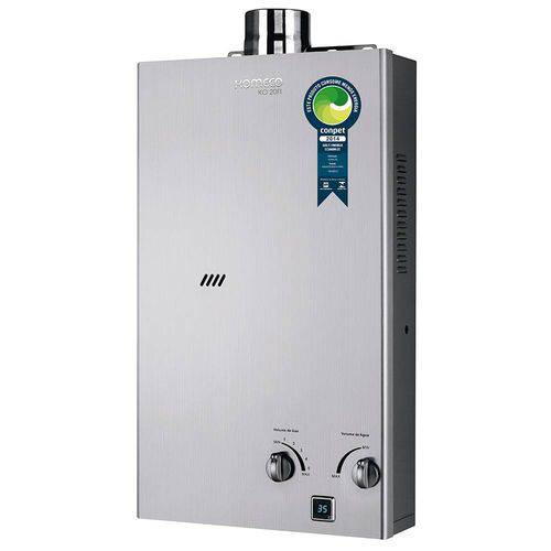 Aquecedor de Água a Gás Komeco Inox 20 Litros/min Ko 20FI Glp