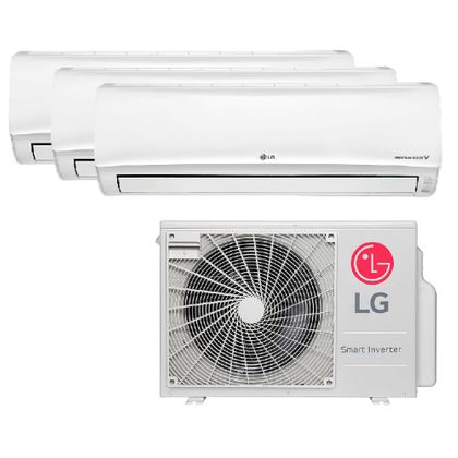 Ar Condicionado Multi Split Inverter LG 30.000 Btus (2x Evap 12.000 + 1x Evap 24.000 ) Quente e Frio 220v