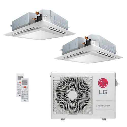 Ar Condicionado Multi Split Inverter LG 24.000 BTUs (1x Evap Cassete 4 Vias 9.600 + 1x Cassete 4 Vias 12.300) Quente/Frio 220V