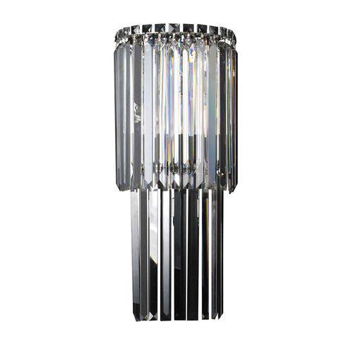Arandela Charm de Metal e Cristal Cromado e Transparente - Bella Iluminação