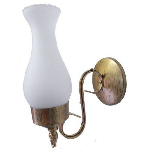 Arandela Colonial Externa / Interna Ouro Velho 30cm Aço | Luminária Vintage Parede Texas 270 Ideal
