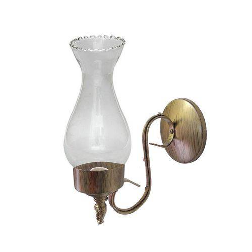 Arandela Colonial Texas Tipo Lampião 270 em Aço com Transparente