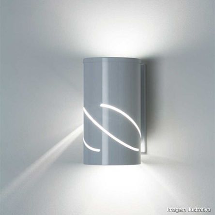 Arandela de Alumínio Redonda para Lâmpada E27 Branca Ideal