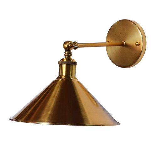 Arandela Parede Metal Articulado Lampada E27 Ouro Cj15 Linda