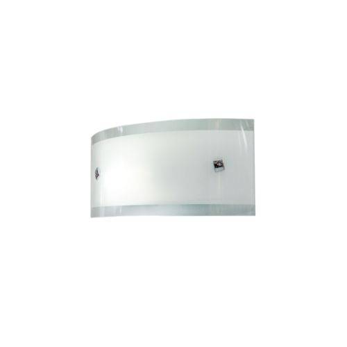 Arandela Vidro Curvo Fosco Luminária Retangular de Parede 30x12 Absolut 30cm Startec - E-27 120150007