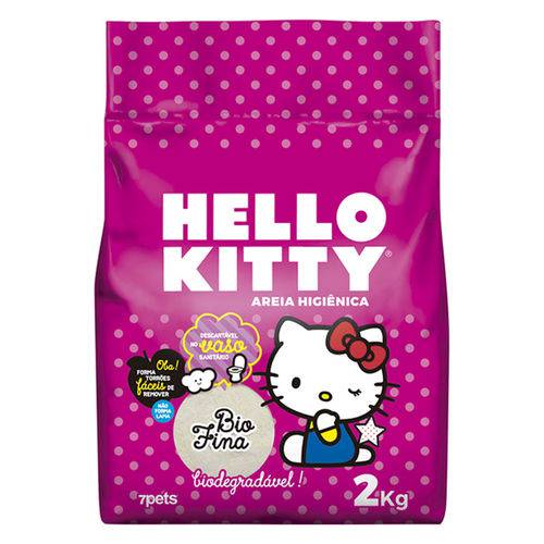 Areia Higiênica Biodegradável Fina Rosa Hello Kitty para Gatos - 2kg