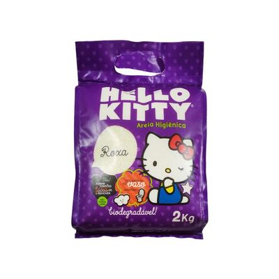 Areia Higiênica Hello Kitty Roxa Biodegradável 2kg - Legana