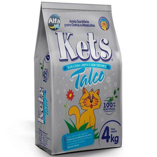 Areia Higienica para Gatos 4kg - Kets Perfumada Talco