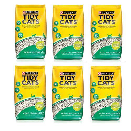 Areia Higiênica Tidy Cats Purina - Kit 6 Pacotes de 2kg Cada