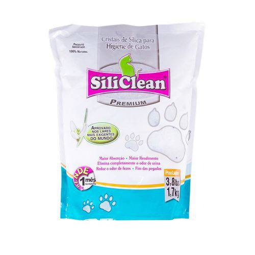Areia Sanitária para Gatos Sílica Siliclean Premium 1,7kg
