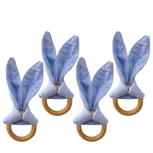 Argola Guardanapo Auguri Casa Bunny Azul 4PÇS - 32736