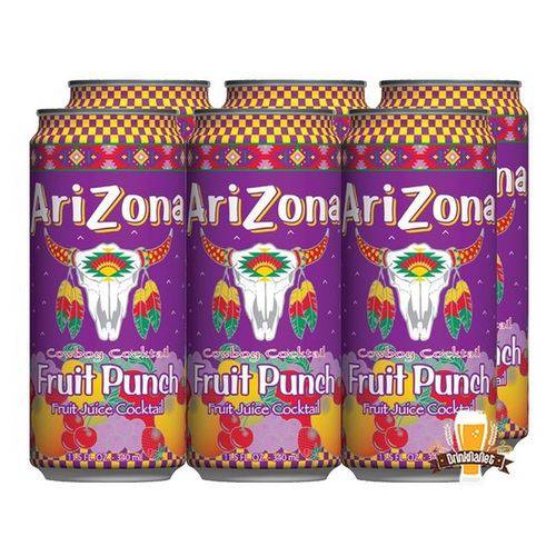 Arizona Fruit Punch - Suco Coquetel de Frutas - Kit 6 Latas (340ml)