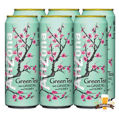 Arizona Green Tea - Chá Verde com Mel e Ginseng - Kit 6 Latas (340ml)
