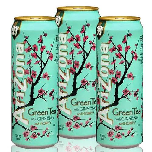 Arizona Green Tea - Chá Verde com Mel e Ginseng - Kit 3 Latas (680ml)